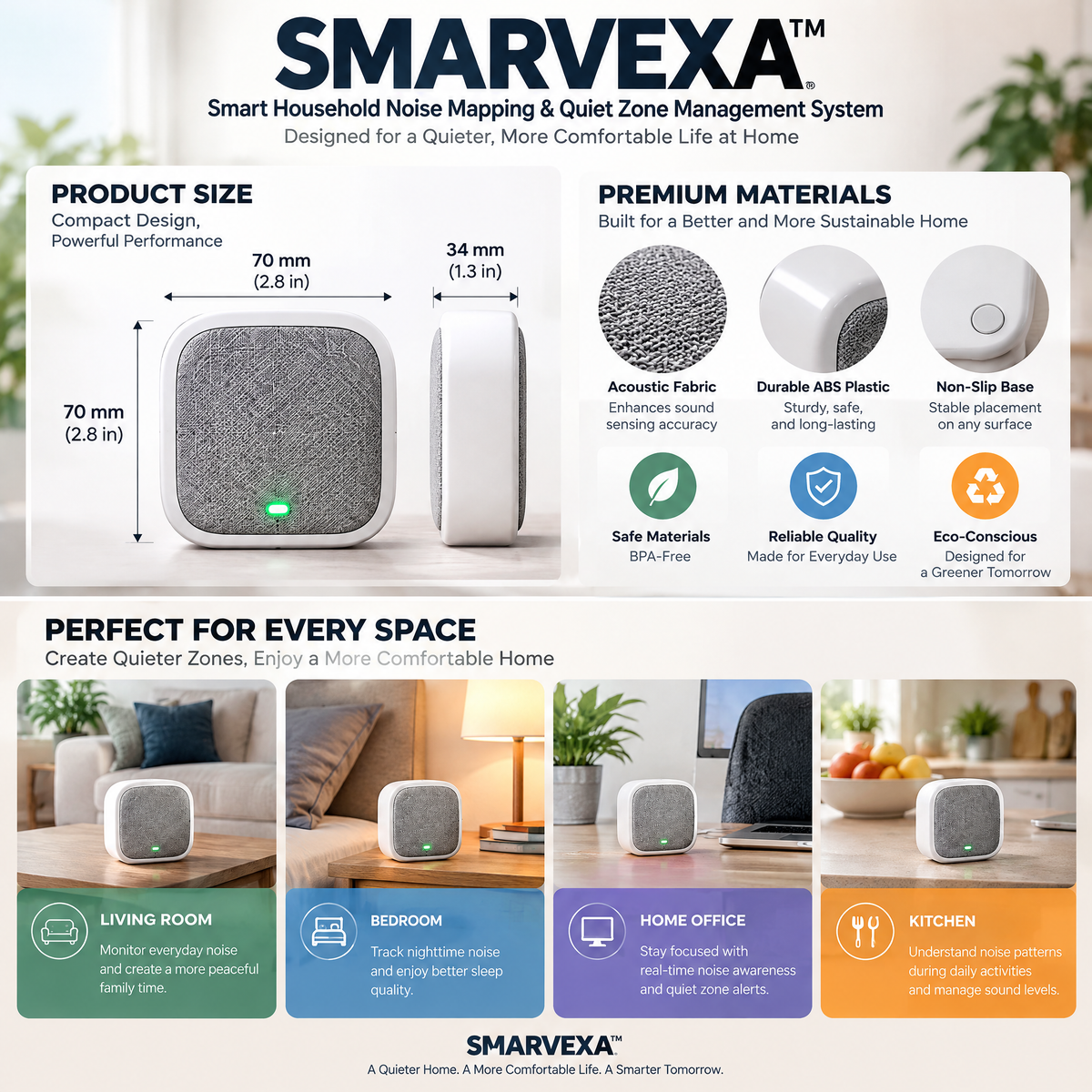 SMARVEXA 噪音监测 product concept illustration