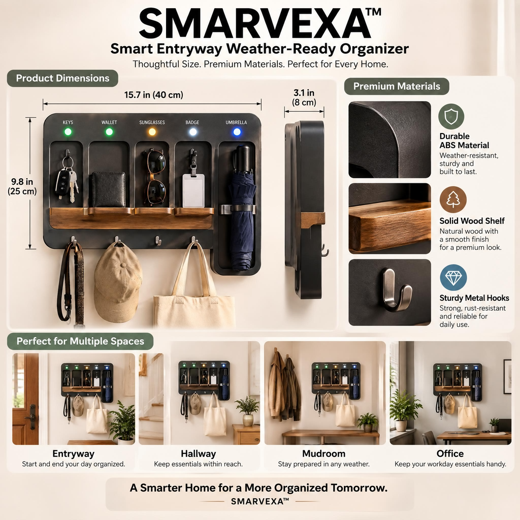 SMARVEXA Smart Entryway Weather-Ready Organizer concept illustration 3