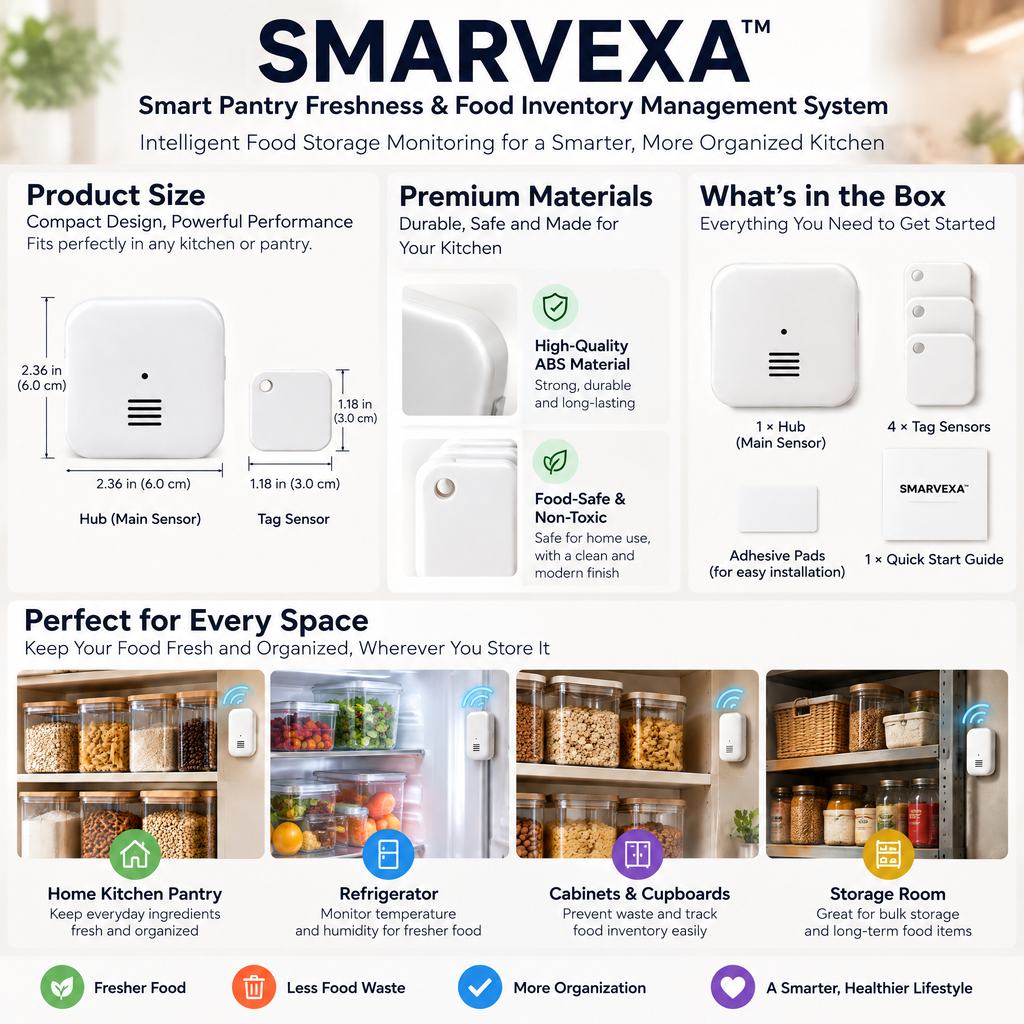 SMARVEXA Smart Pantry Freshness & Food Inventory Management System concept illustration 2
