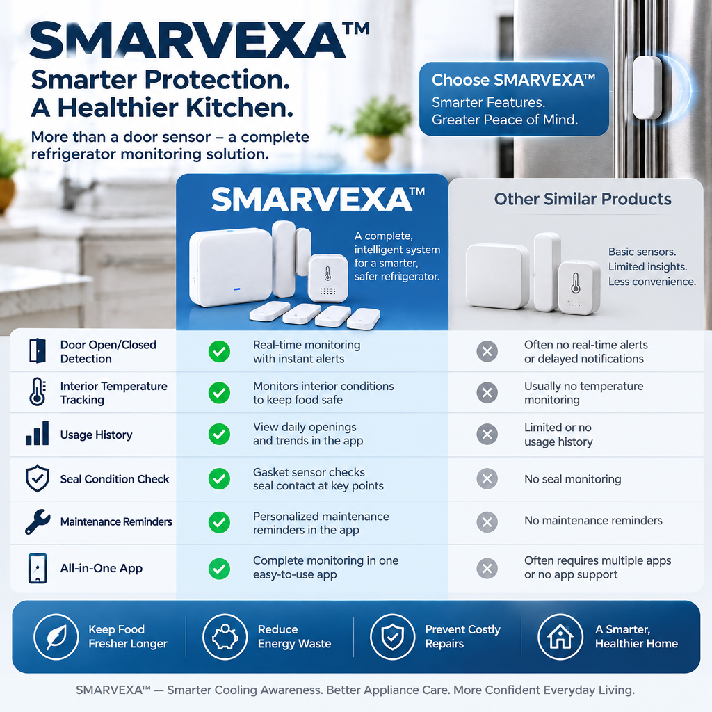 SMARVEXA Smart Refrigerator Door Seal & Cooling Efficiency Monitoring System concept illustration 4