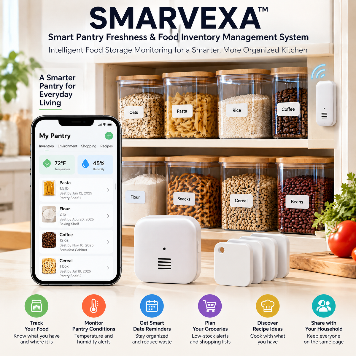 SMARVEXA Smart Pantry Freshness & Food Inventory Management System concept illustration 5
